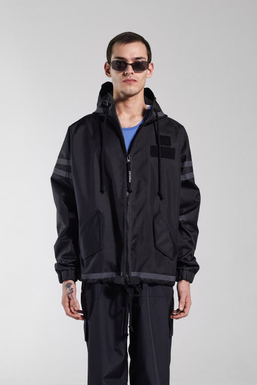 Stutterheim Forsa Full Zip Hooded Jacket In Black