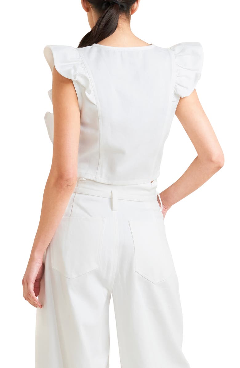 FREEMARKET Button-Up Crop Vest, Alternate, color, White
