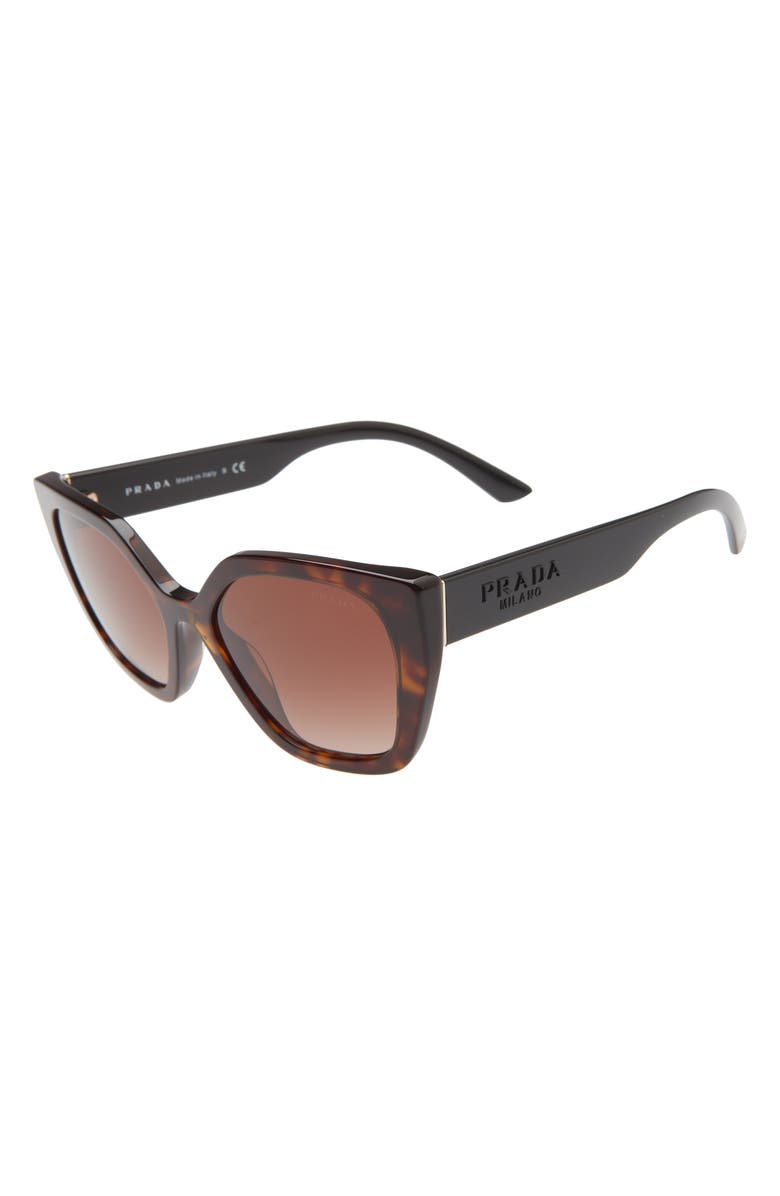 Prada 52mm Butterfly Sunglasses, Alternate, color, Brown