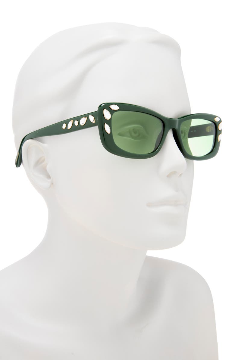 Swarovski 54mm Pillow Sunglasses, Alternate, color, Dark Green