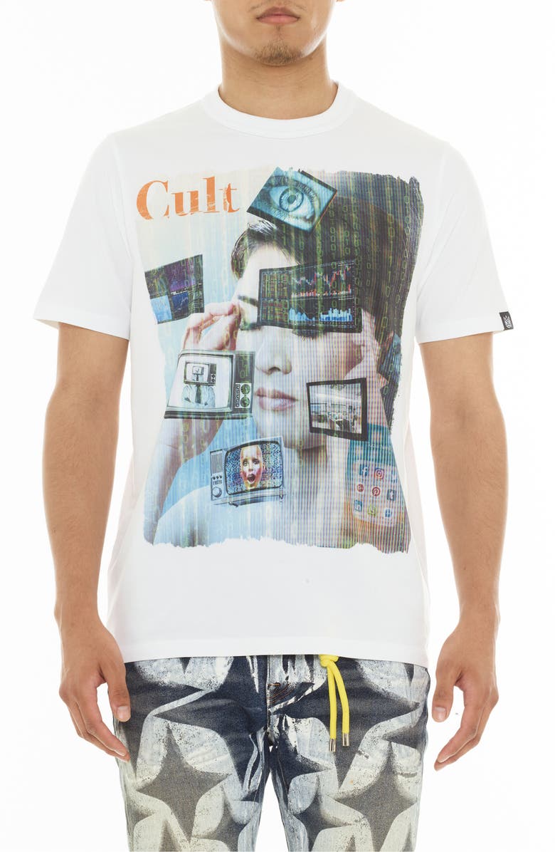 Cult of Individuality Cotton Graphic T-Shirt, Main, color, White