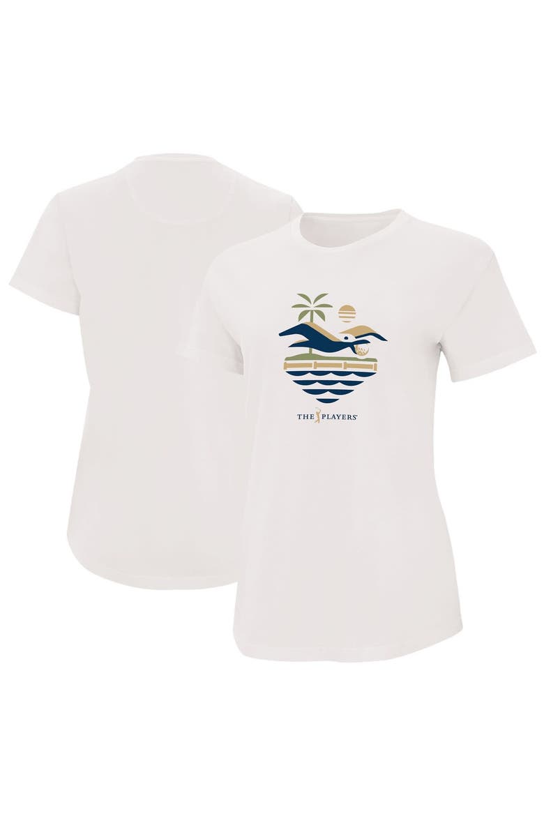 Women's Ahead  White THE PLAYERS Seagul Island Green Aurora T-Shirt, Main, color, White