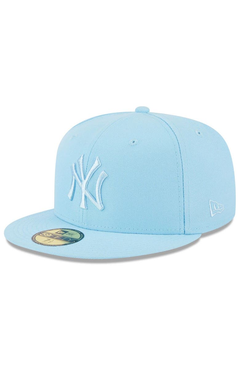 New Era Men's New Era Light Blue New York Yankees 2023 Spring Color Basic 59FIFTY Fitted Hat, Main, color,