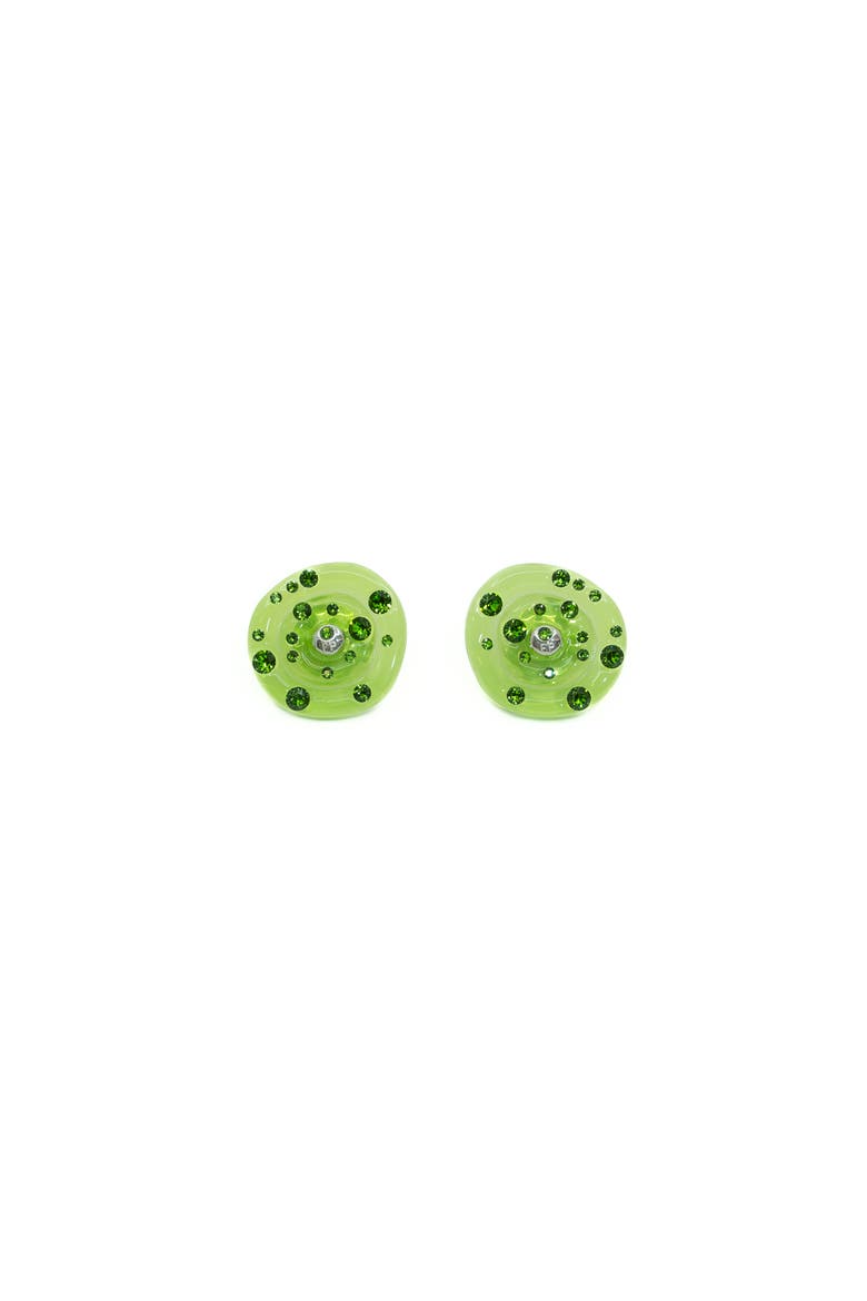 SUN POWERS Resin Saucer Earrings, Main, color, Green