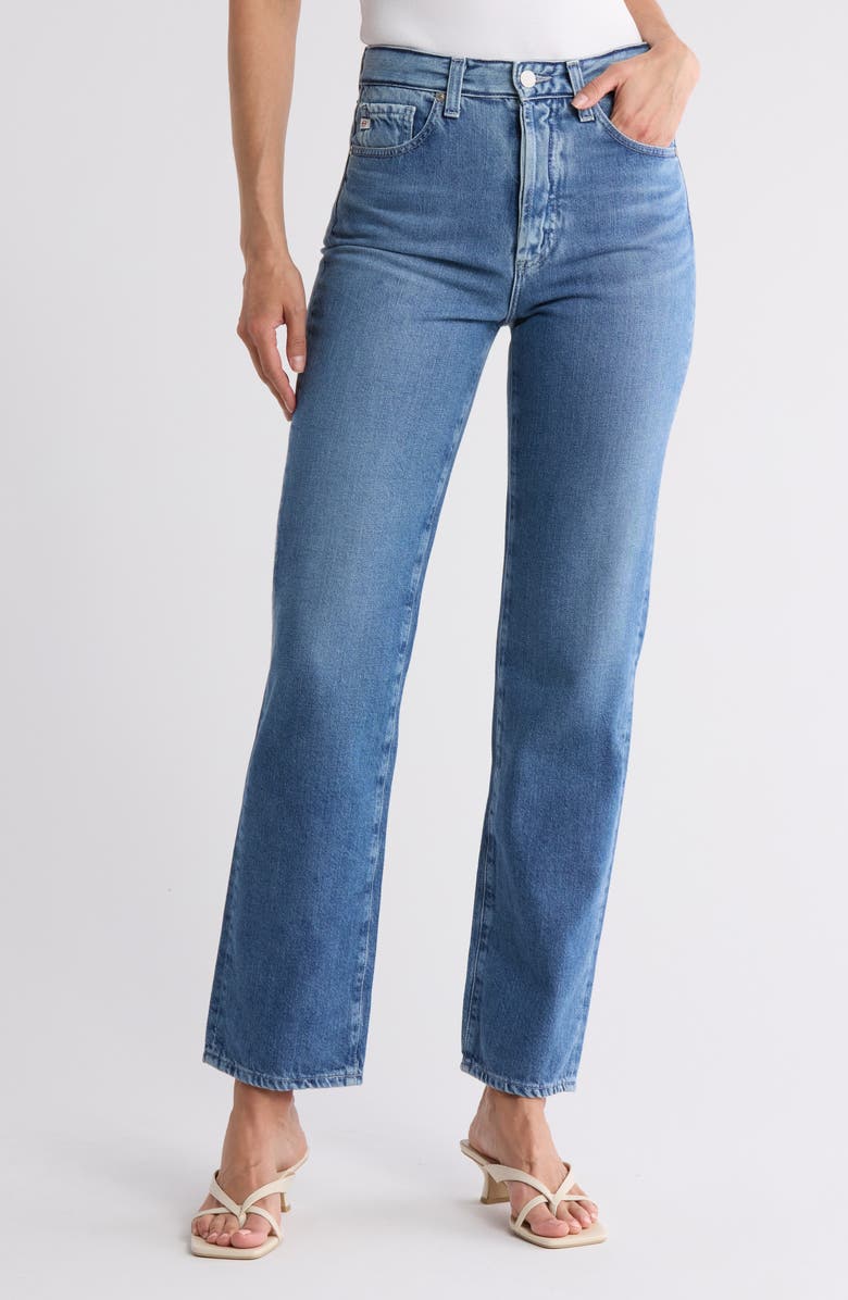 AG Alexxis High Waist Straight Leg Jeans, Main, color, Acadia