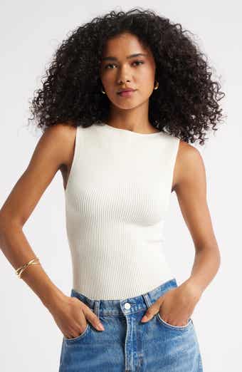 Open Edit Luxe Sculpt Rib Sweater Tank