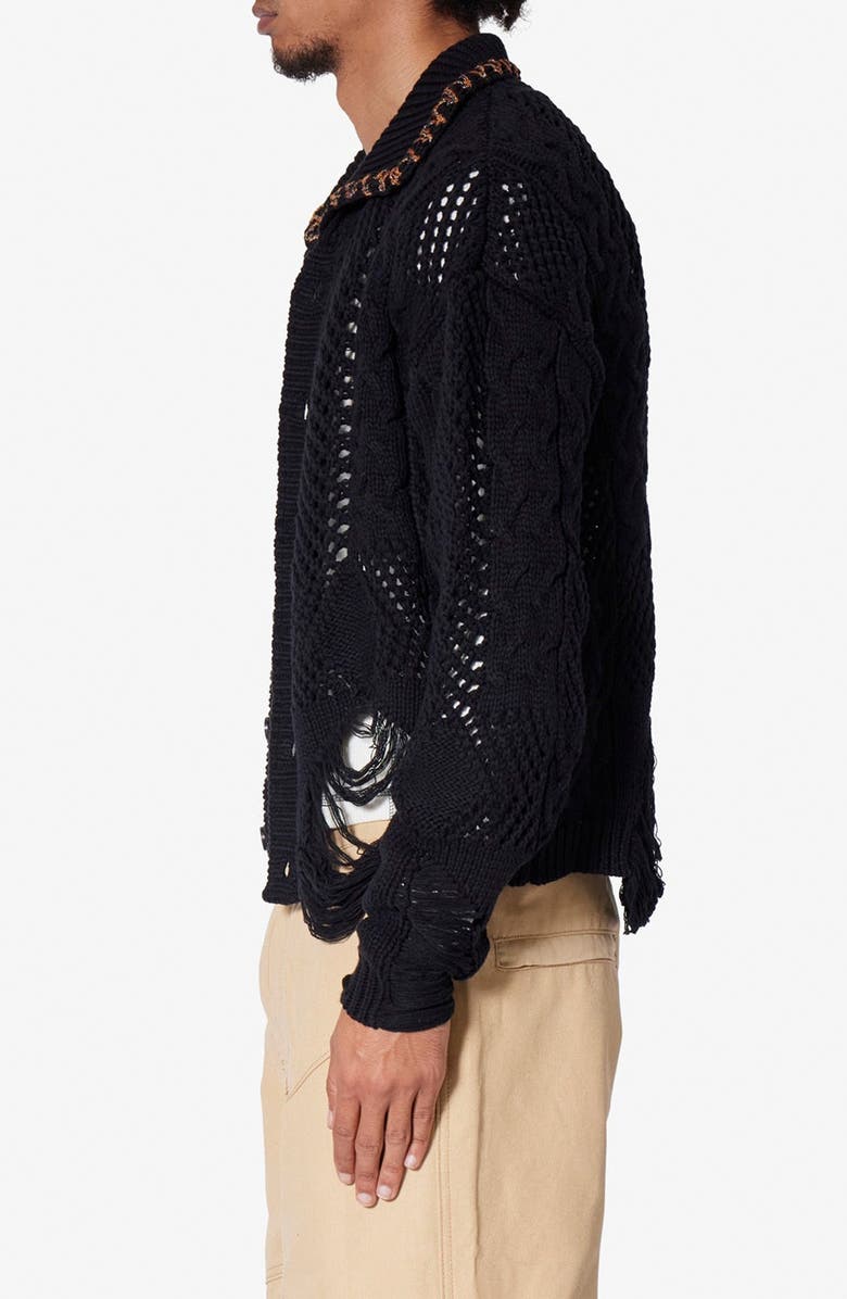 mnml Distressed Chunky Collared Cardigan, Alternate, color,
