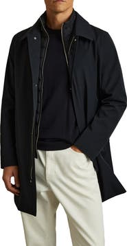 Reiss Logan Water Resistant Overcoat with Removable Funnel Neck Insert