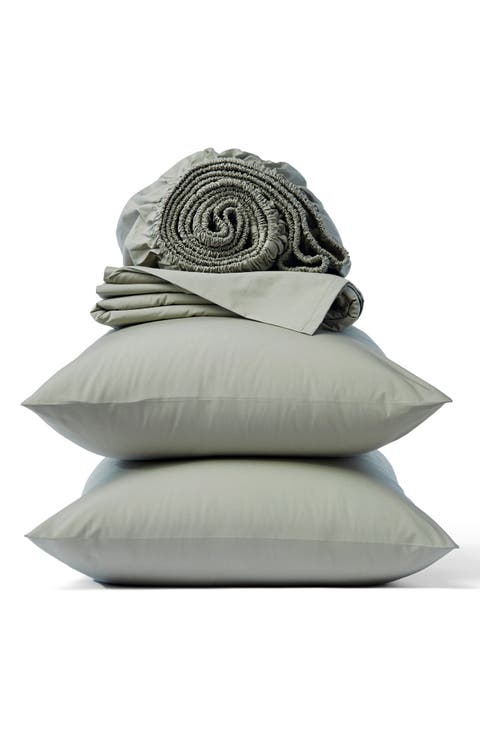 Crinkled Organic Cotton Percale Sheet Set