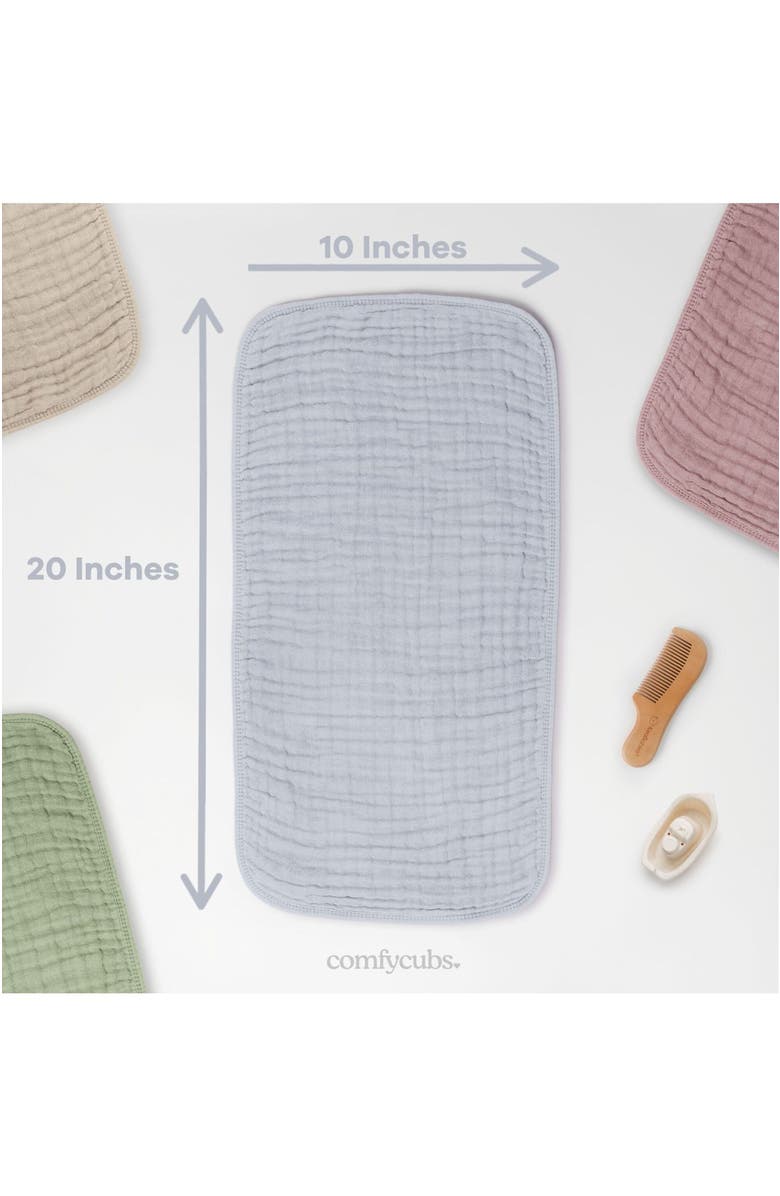 Comfy Cubs Muslin Burp Cloth for Baby, Pack of 10, Alternate, color, Slate