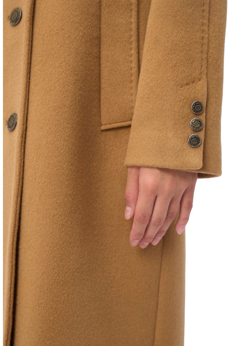 Double-Breasted Cashmere Coat, Alternate, color, almond