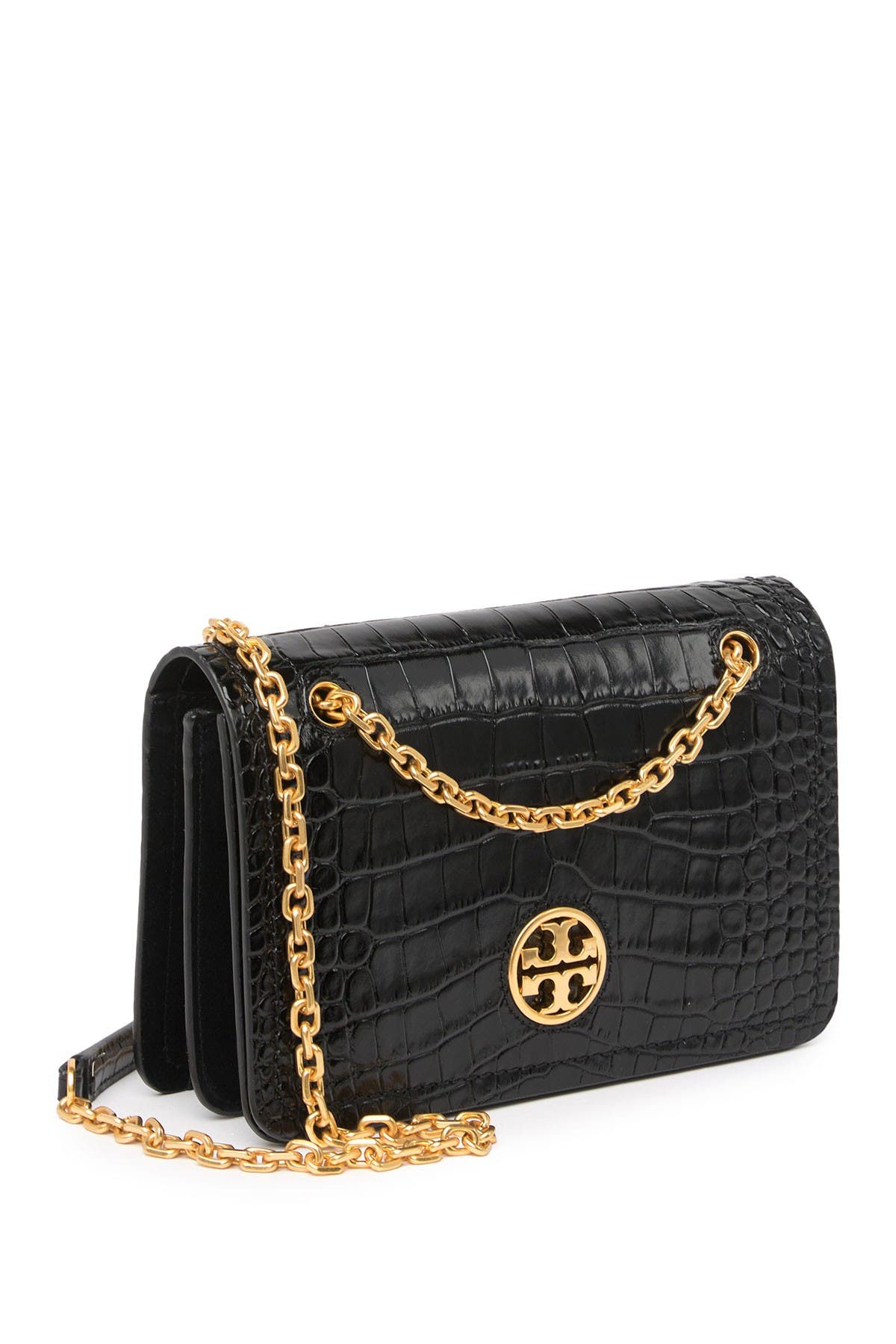 Tory Burch Carson Convertible Croc Embossed Leather Crossboby Bag, Alternate, color, 