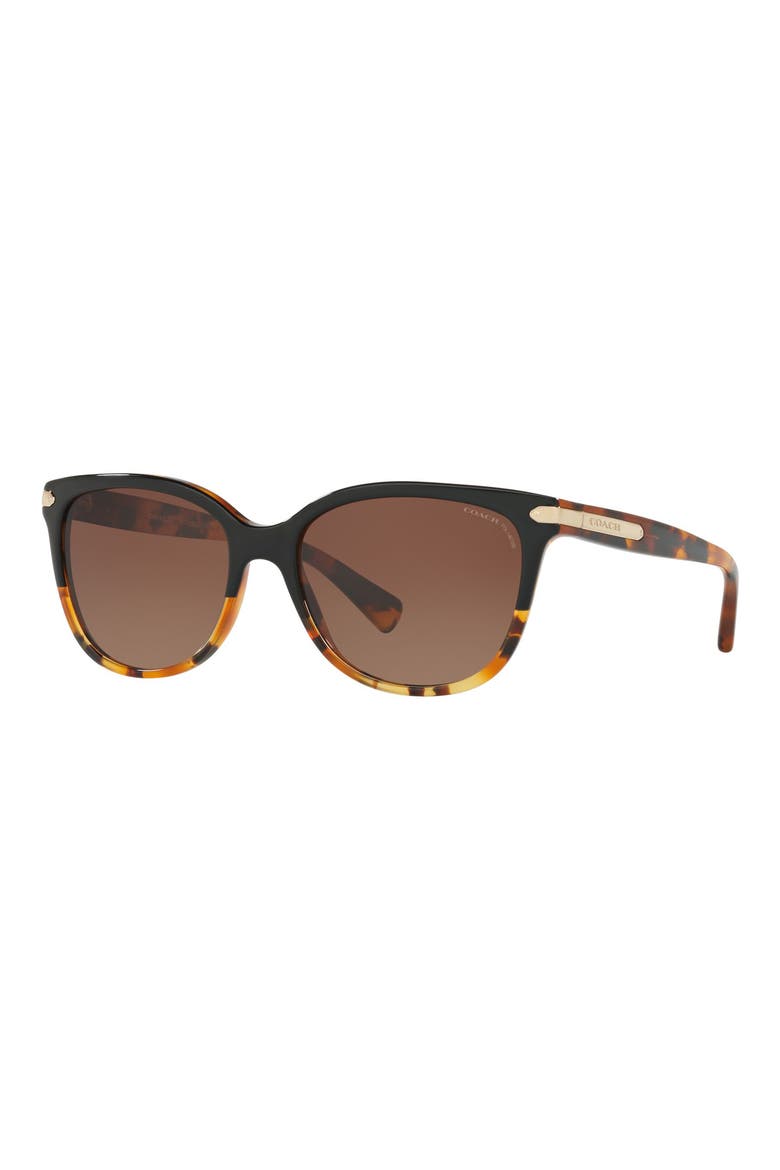 57mm Polarized Retro Sunglasses, Alternate, color, BLACK TORTOISE GRADEINT