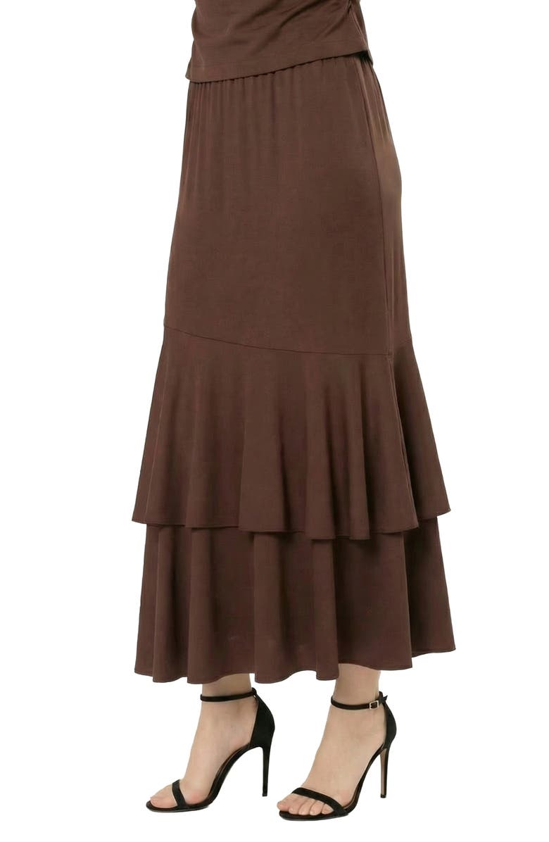 AREA STARS Solid Tulip Hem Skirt, Alternate, color, Brown