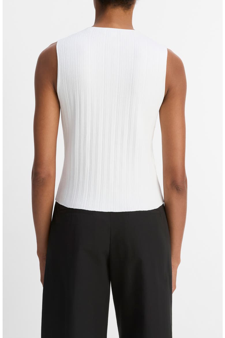 Variegated Rib Sleeveless Cotton Sweater, Alternate, color, OFF WHITE