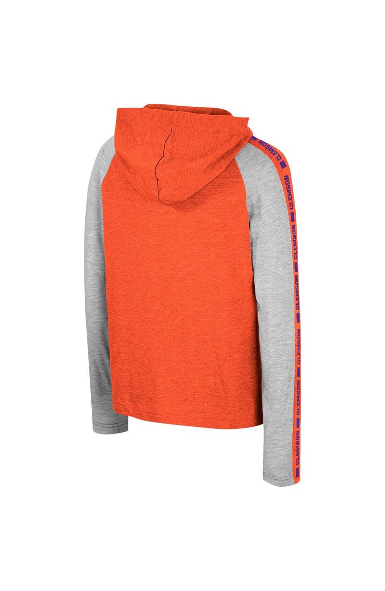 COLOSSEUM Youth Colosseum Orange Clemson Tigers Ned Raglan Long Sleeve Hooded T-Shirt, Alternate, color, Orange