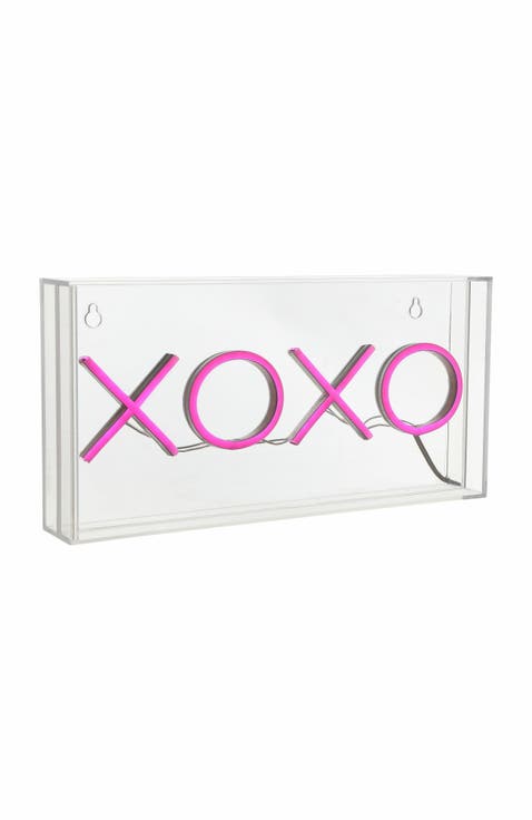 Contemporary Glam Acrylic Box USB Operated LED Neon Light