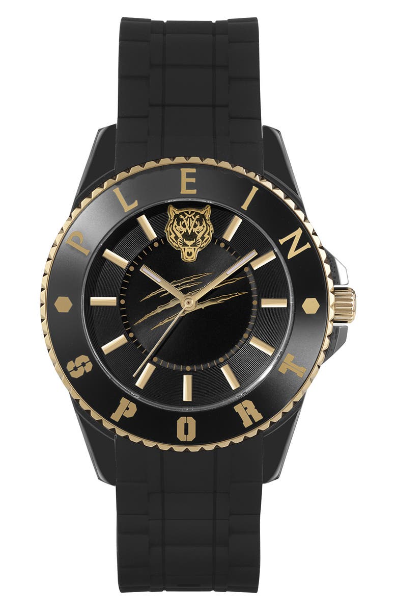 PLEIN SPORT Glam Silicone Strap Watch, 40mm, Main, color, 