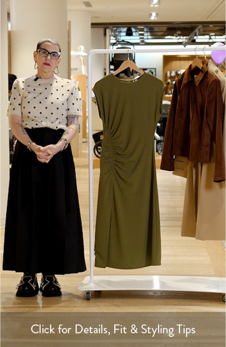 Side Ruched Knit Midi Dress, sales video thumbnail