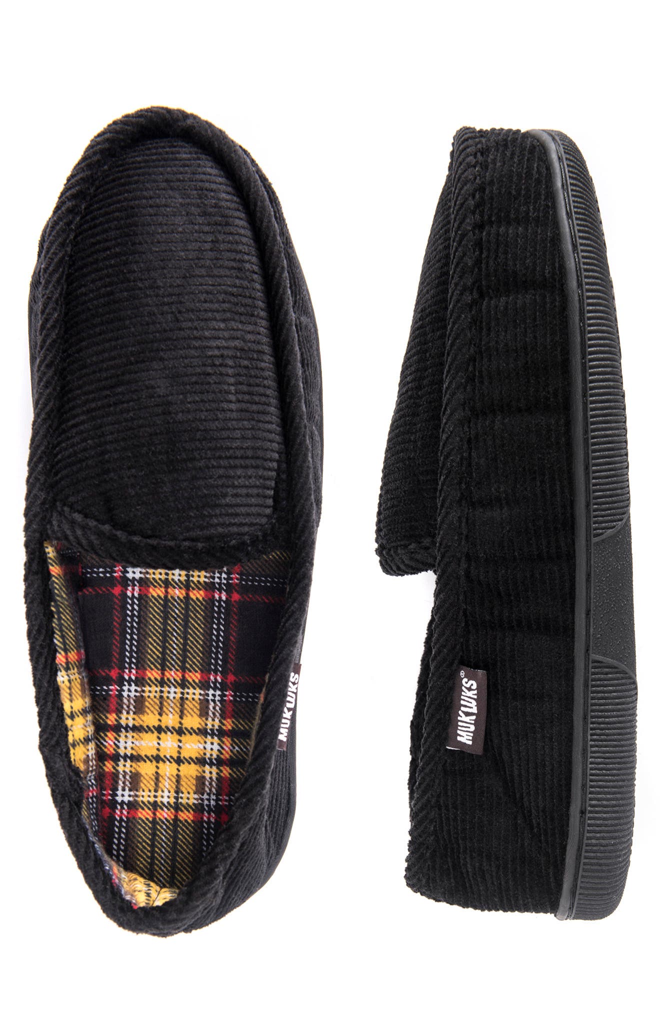 MUK LUKS Corduroy Flannel Lined Moccasin Slipper, Alternate, color, 