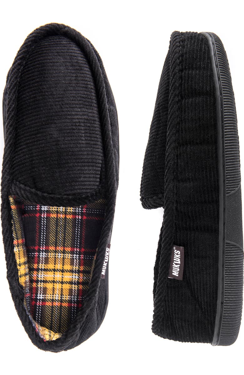 MUK LUKS Corduroy Flannel Lined Moccasin Slipper, Alternate, color,