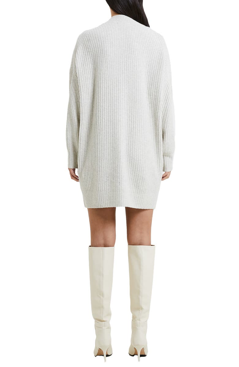 French Connection Babysoft Rib Button Front Long Sleeve Sweater Dress, Alternate, color, 24-Lgt Oatmeal Mel