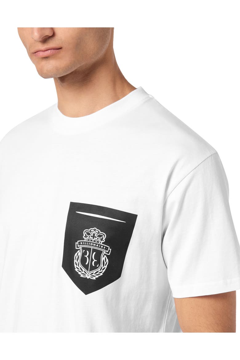 T-Shirt Round Neck Crest Men, Alternate, color, white
