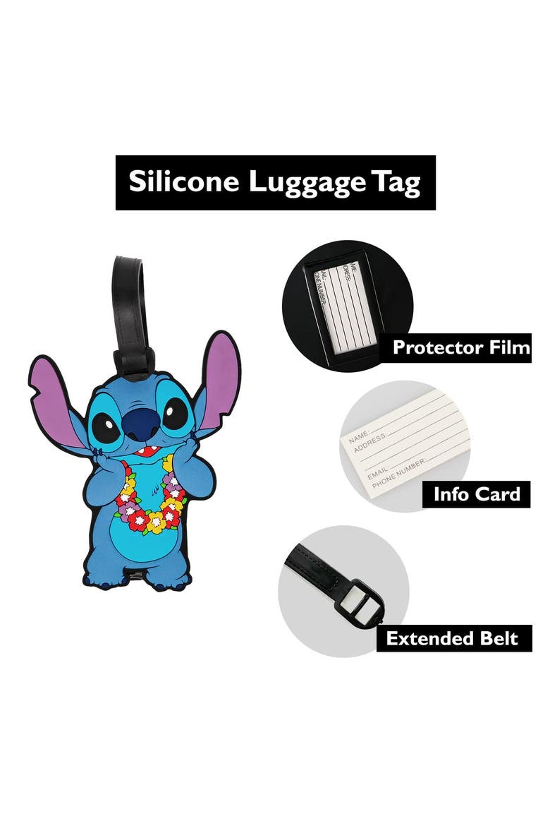 Luggage Travel Tags, Set of 4, Alternate, color, Blue, black