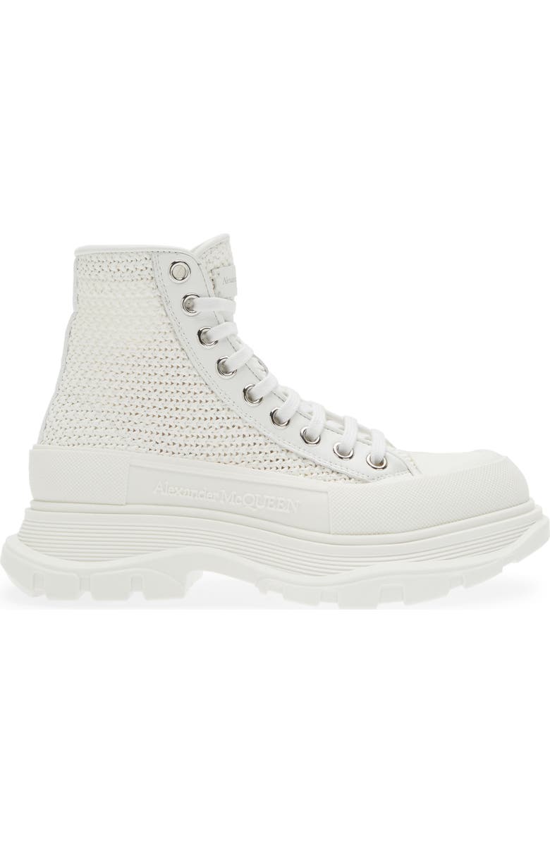 McQueen Tread Slick Woven Raffia High Top Sneaker, Alternate, color,
