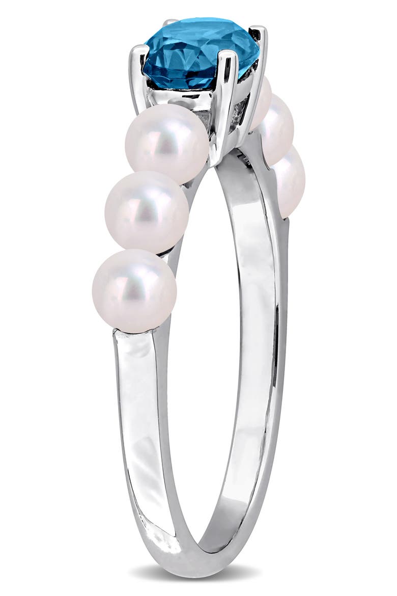 Sterling Silver Cultured Freshwater Pearl Ring, Alternate, color, BLUE