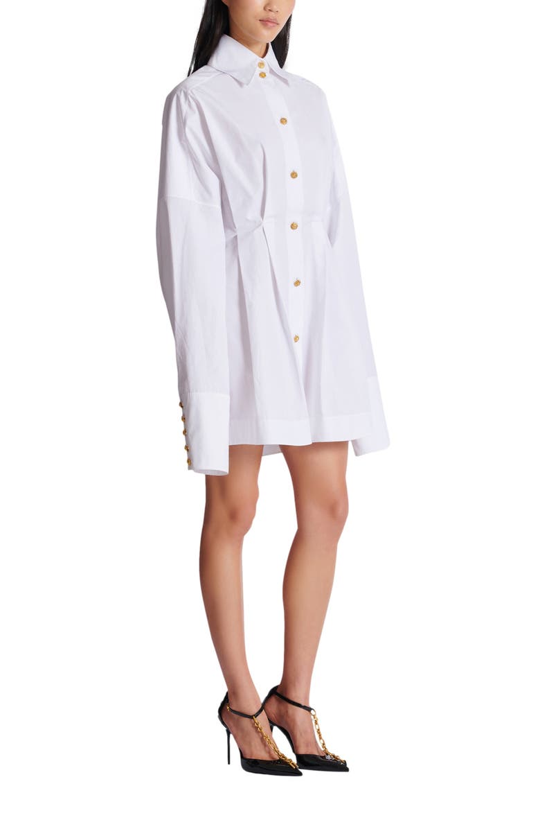 Balmain Poplin shirt dress, Main, color, White