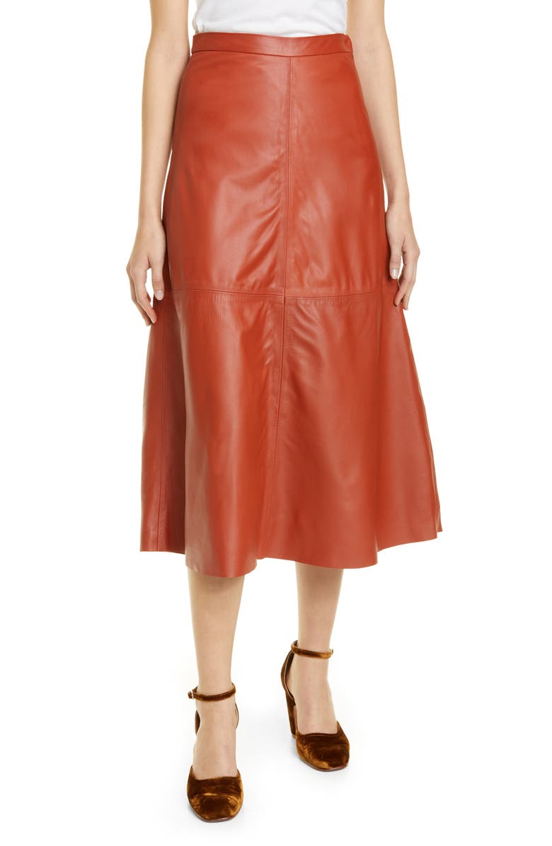 Rachel Comey Content Leather Skirt, Main, color,