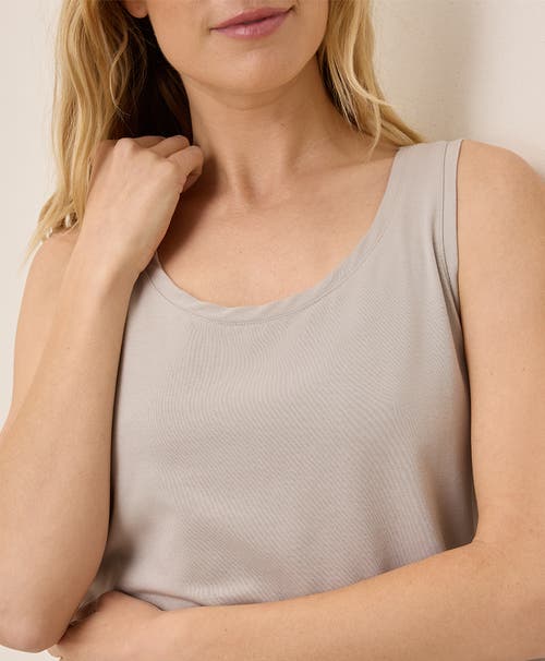 Pact Organic Cotton Luxe Stretch Jersey Slim Tank In Nickel