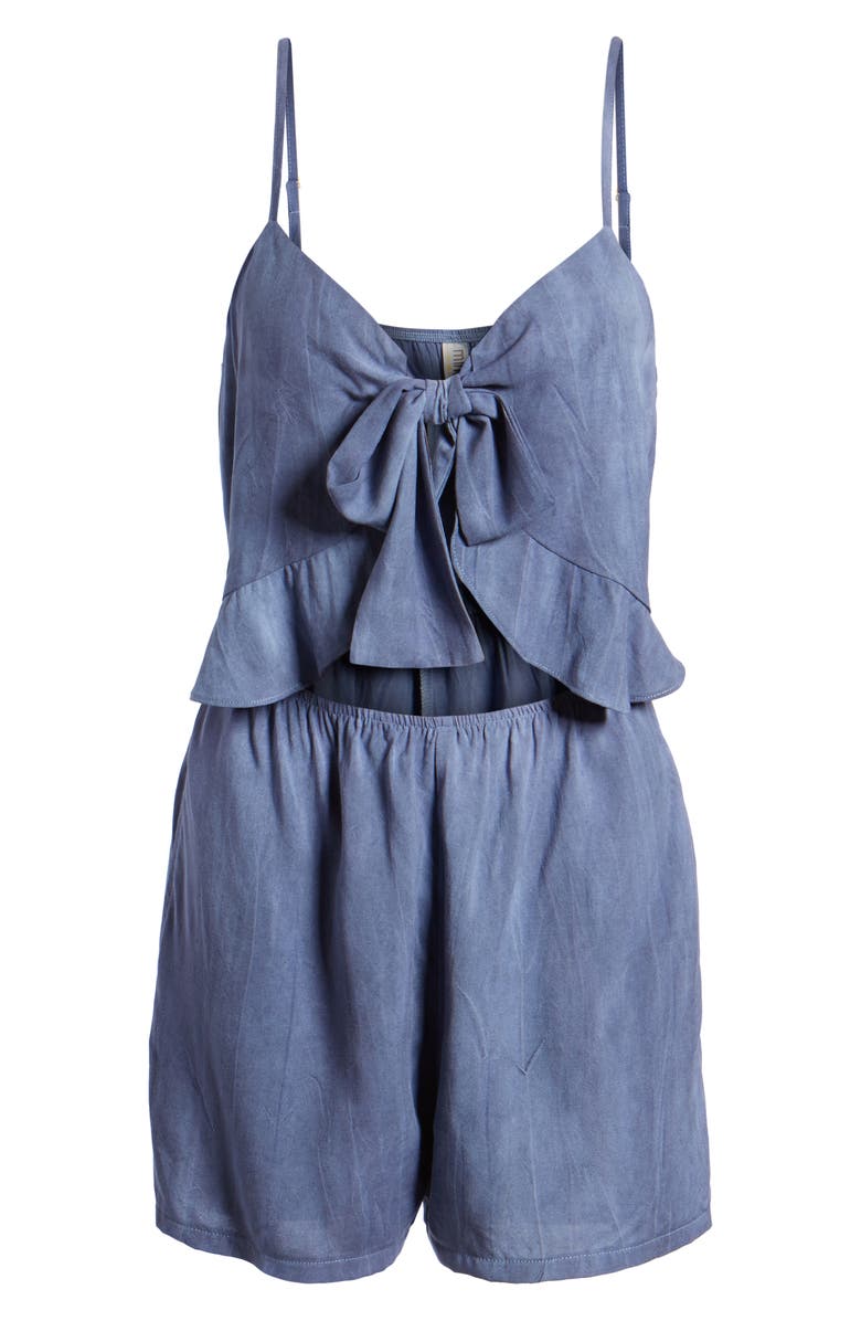 Mimi Chica Tie Front Cutout Romper, Alternate, color,
