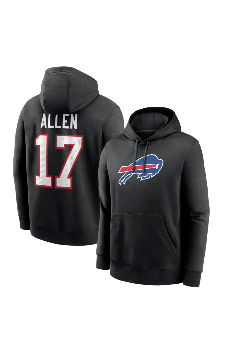 Nike Men's Nike Josh Allen Black Buffalo Bills Name & Number Fleece Hoodie, Main, color, Black