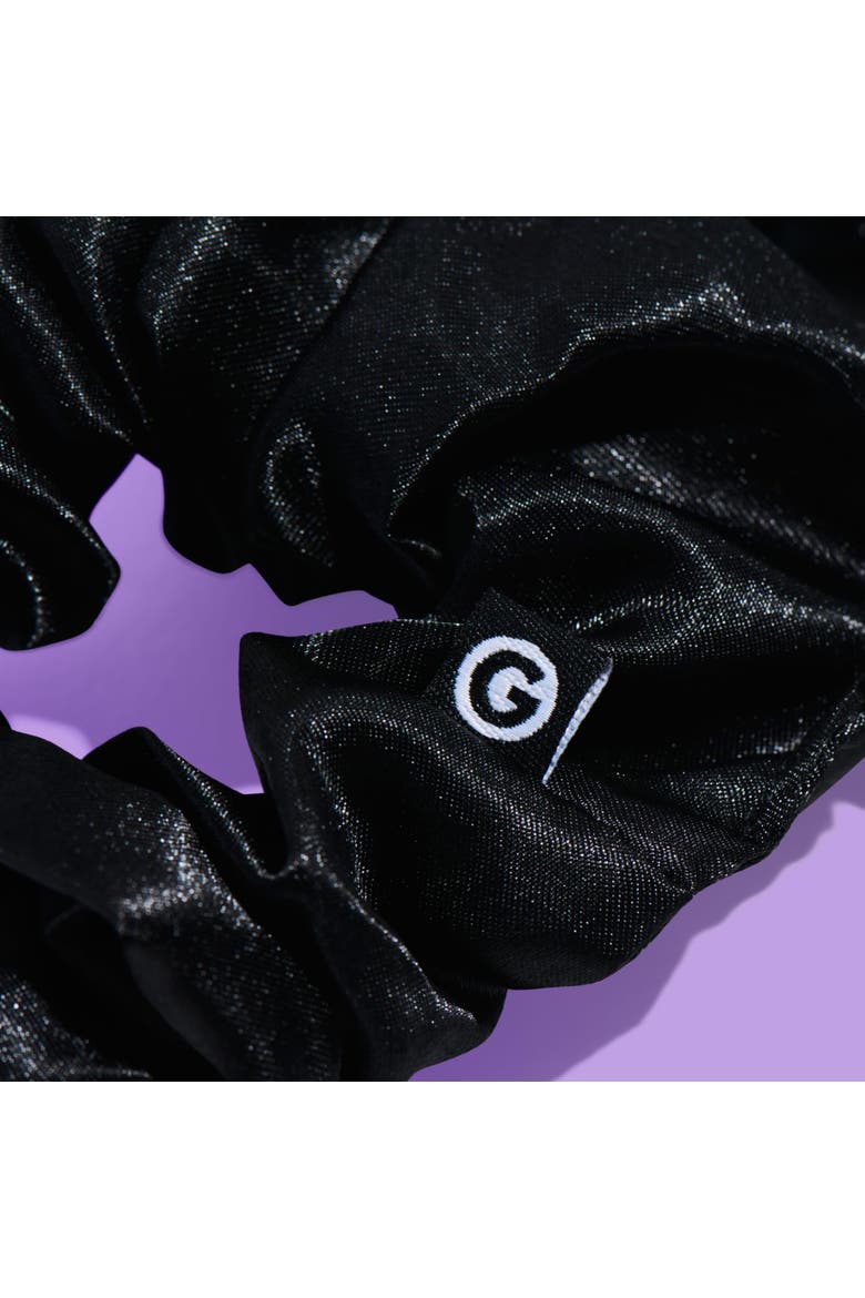 Large Satin Hair Scrunchies, Alternate, color, Black