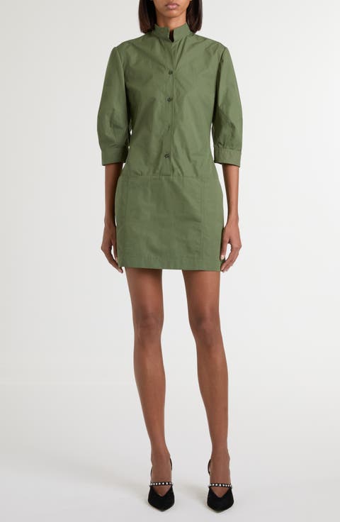 Day Button Front Cotton Poplin Minidress