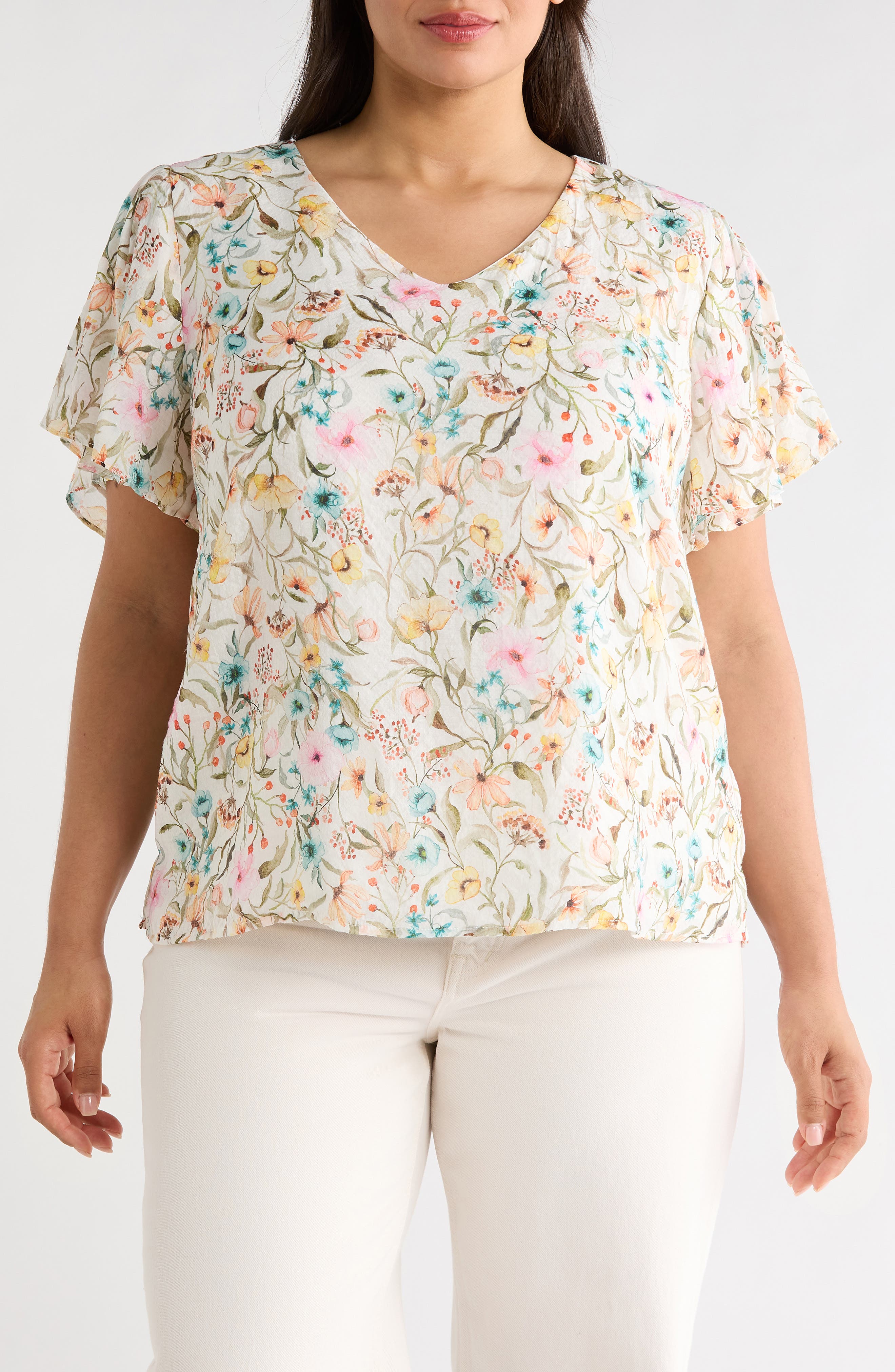 Print Tulip Sleeve Top