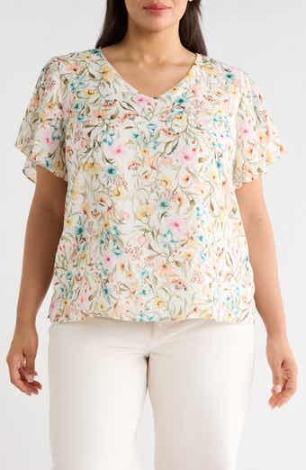 Print Tulip Sleeve Top