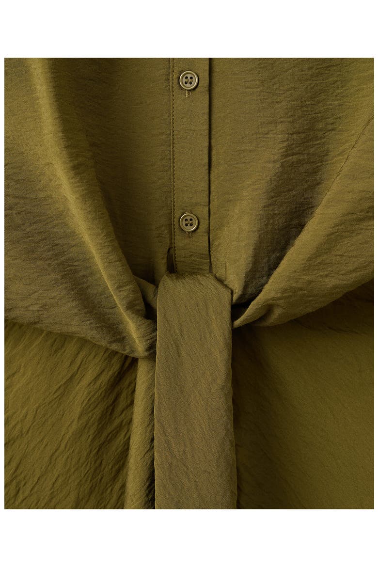 Tie Front Woven Shirt, Alternate, color, GREEN