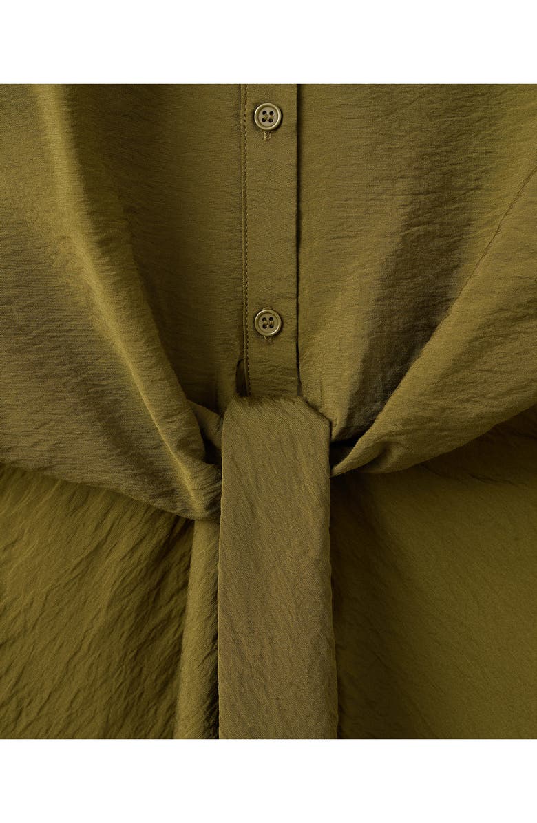 MANGO Tie Front Woven Shirt, Alternate, color, 