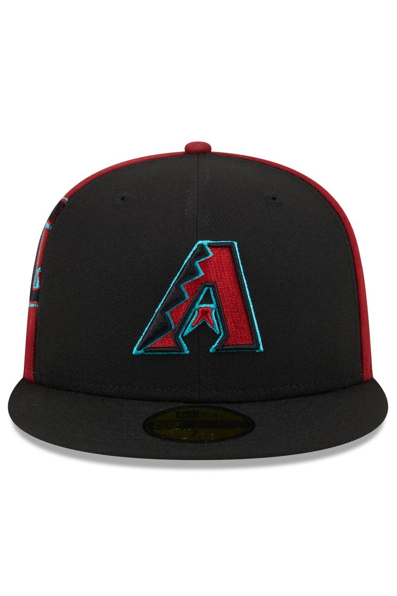 Men's New Era Black/Red Arizona Diamondbacks Gameday Sideswipe 59FIFTY Fitted Hat, Alternate, color, Black