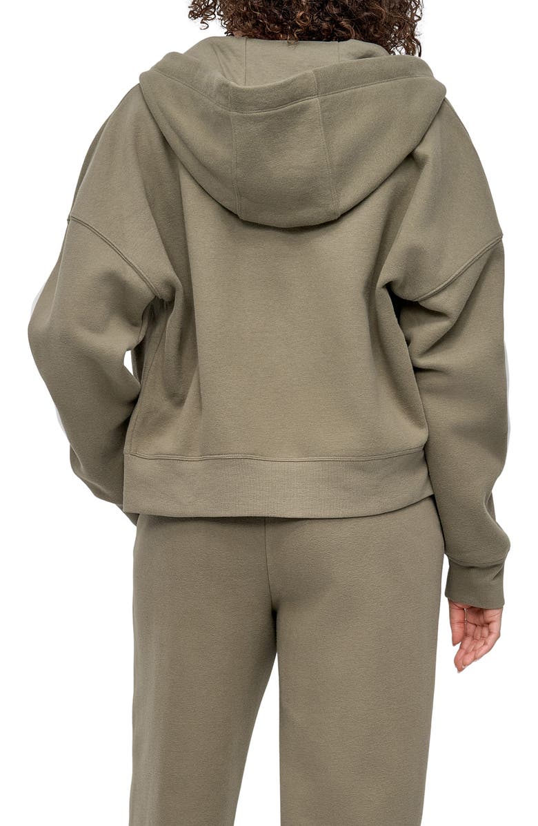 DKNY Logo Full Zip Hoodie, Alternate, color, Utility Green