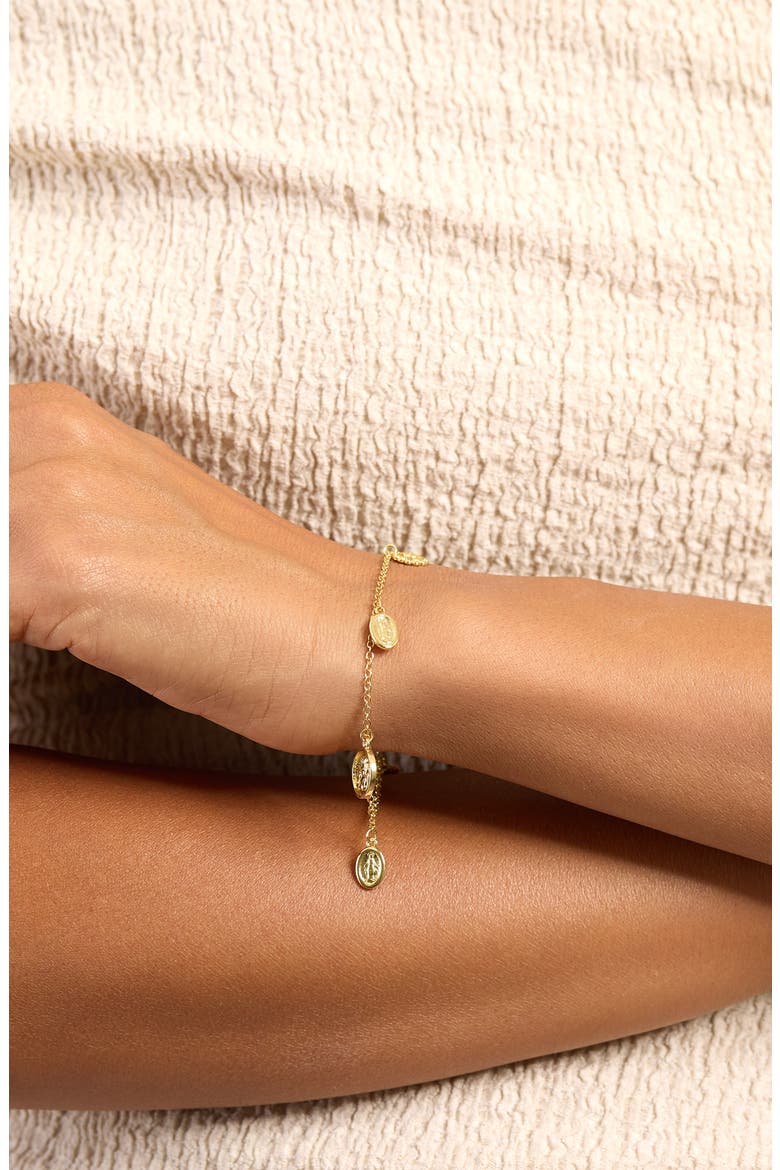 Medallion Charm Bracelet, Alternate, color, GOLD