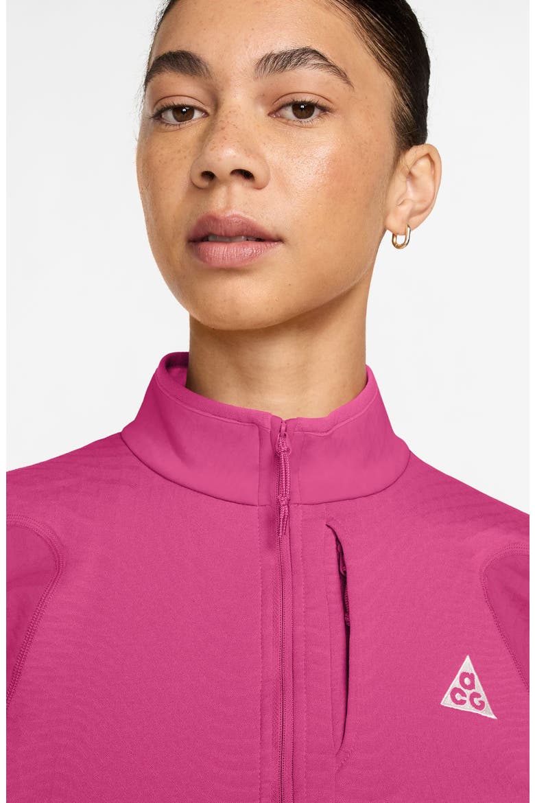 ACG Therma-FIT Wolf Grid Half Zip Pullover, Alternate, color, DESERT PINK/ LT OREWOOD BRN