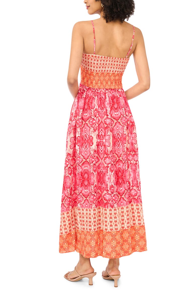 Mixed Print Maxi Sundress, Alternate, color, TANGERINE