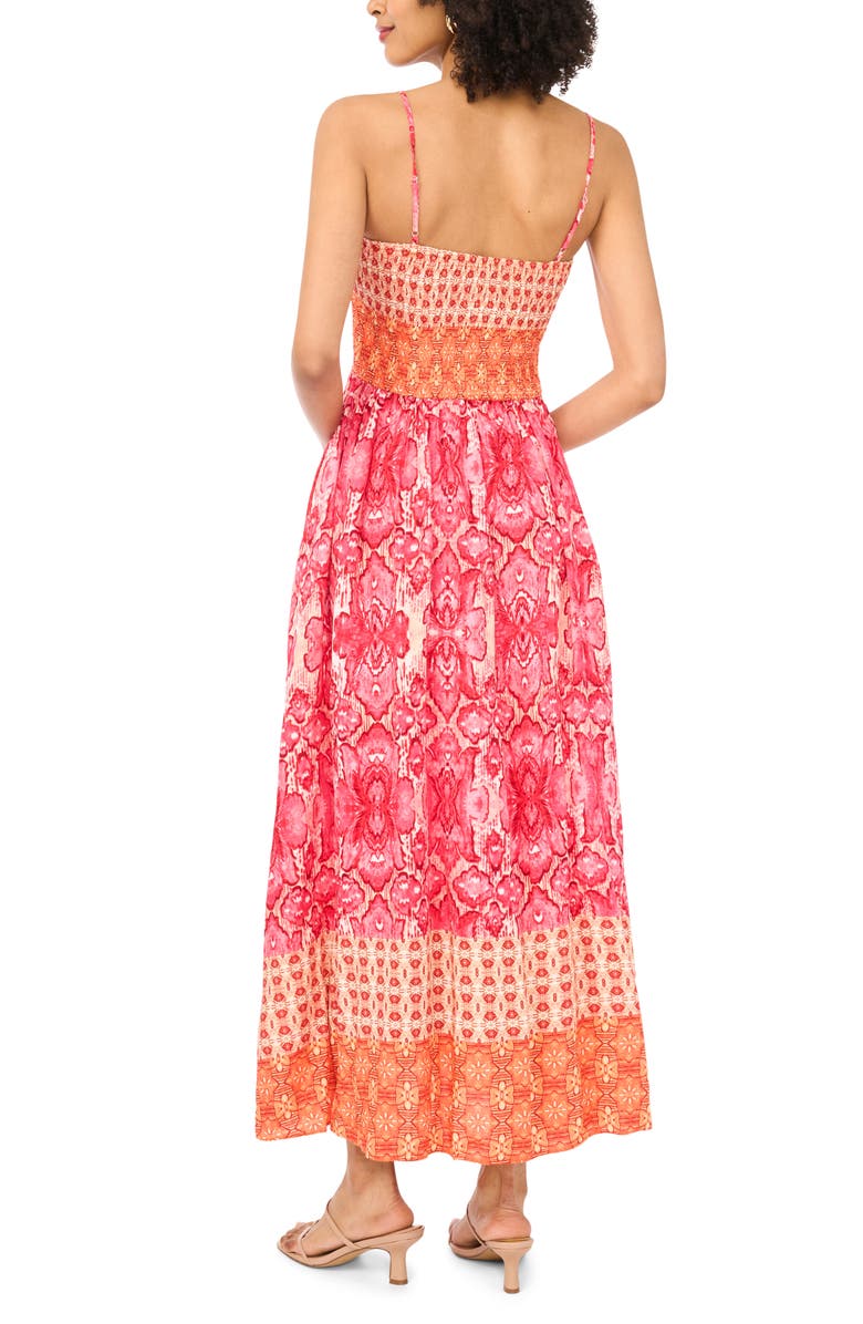 Vince Camuto Mixed Print Maxi Sundress, Alternate, color, Tangerine