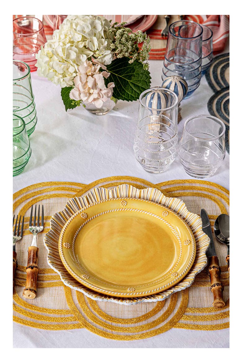 Berry & Thread Set of 4 Melamine Dessert Plates, Alternate, color, SUNSHINE