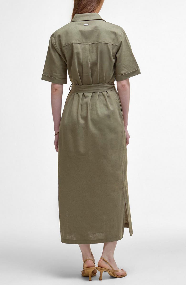 Barbour Nicole Maxi Shirtdress, Alternate, color, Dusky Green