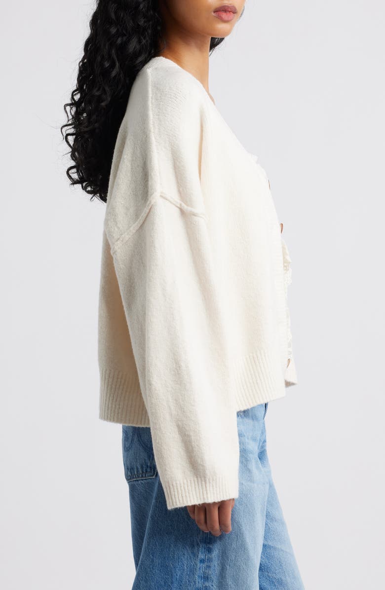 Free People Cool of the Night Cardigan, Alternate, color, Ivory